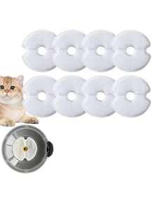 Cat Fountain Filter Cat Replacement Filter Pet Cat Water Fountain Replacement Filter - Round Dispenser Accessory, Polyester Material, Interactive Design For Cat Daily Use For Interactive Cat Fountain Accessory