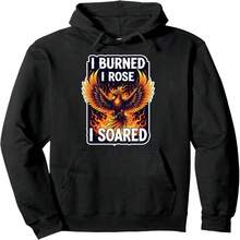 I Burned I Rose I Soared Pnix Rising Ashes Fire Bird Cool Pullover Hoodie - 黑色 22 - 查看 1