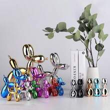 XIAOMAGG Pink Balloon Dog Decor,Balloon Animal Shelf Decor Preppy Room Decors,Cute Statue Home Decors, Bedroom Modern Sculpture Desk,Office Gold Decorations Small Figurines - ColorF - 查看 8