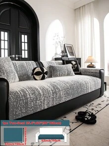 1pc Simple & Fashionable Sofa Cushion Cover, Thick Plush Skin-Friendly Sofa Slipcover For Autumn/Winter, Elegant European-Style Luxury Sofa Seat Pad, Anti-Slip Anti-Dust Anti-Cat Scratch Sofa Protector, Suitable For Living Room, Bedroom, Study, Office, Club, Party, 1-4 Seater Sofa, L-Shaped Sofa