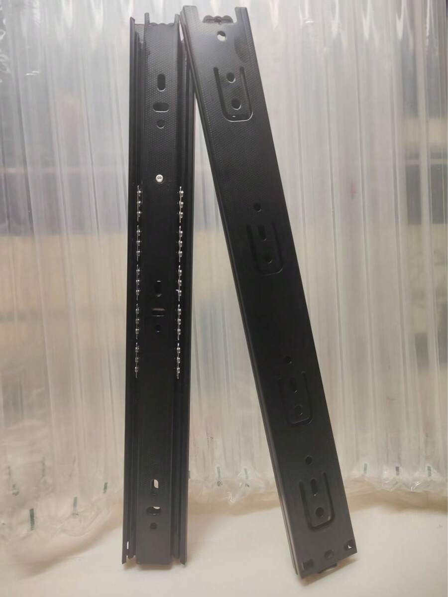 三节不锈钢抽屉滑轨，静音软关闭家具抽屉滑轨，书桌、衣柜抽屉滑轨，滚珠轴承衣柜抽屉滑轨