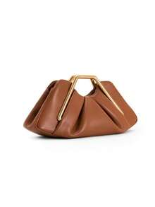 1个，2025新款复古时尚设计百搭简约小众PU包，云朵包褶皱设计，女士手提包高端质感百搭包包，适合逛街、通勤、旅行，可装化妆品