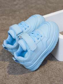 1 Pair Kids Boys/Girls Lightweight, Comfortable & Durable Hook And Loop Design Casual Outdoor Hiking Shoes, Suitable For All Seasons