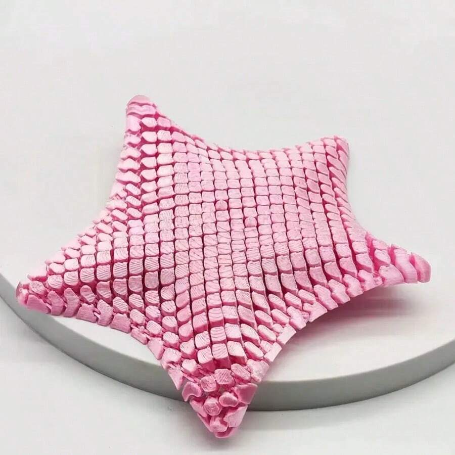 3D 打印海星指尖玩具，带可移动关节 - 感官压力缓解玩具，灵活关节海洋装饰，成人和青少年缓解焦虑的礼物，有多种颜色可选（粉色、黑色、蓝色、紫色、绿松石色） - 适合睡前、旅行和办公室使用 - 海洋主题系列，精致的纹理吸盘和海星设计，非常适合海洋爱好者和缓解压力的乐趣，送给朋友的礼物