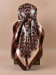 1pc Women's Beach Accessory Summer Beach Headscarf Headband, 90*90inch Satin Square Scarf, Versatile Headwrap, Top Quality Scarf For Party