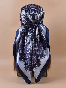 1pc Women's Beach Accessory Summer Beach Headscarf Headband, 90*90inch Satin Square Scarf, Versatile Headwrap, Top Quality Scarf For Party