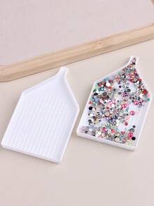 Bandeja organizadora de plástico con diamantes para arte de uñas, piedras rhinestone y cuentas | Bandeja de clasificación y almacenamiento de piedras rhinestone y cuentas, herramienta de accesorios de diamantes DIY, herramienta para salón de uñas - Blanco - Ver 11