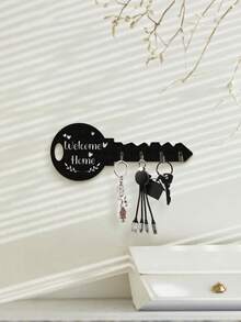 New Key Holder With Hook - Easy Installation, Simple Design|No Hole Installation|Strong Load Bearing Capacity|Multifunctional Organizer For Entryway Storage|Key Hook|Convenient Shelf|Convenient Shelf|Wall Decoration