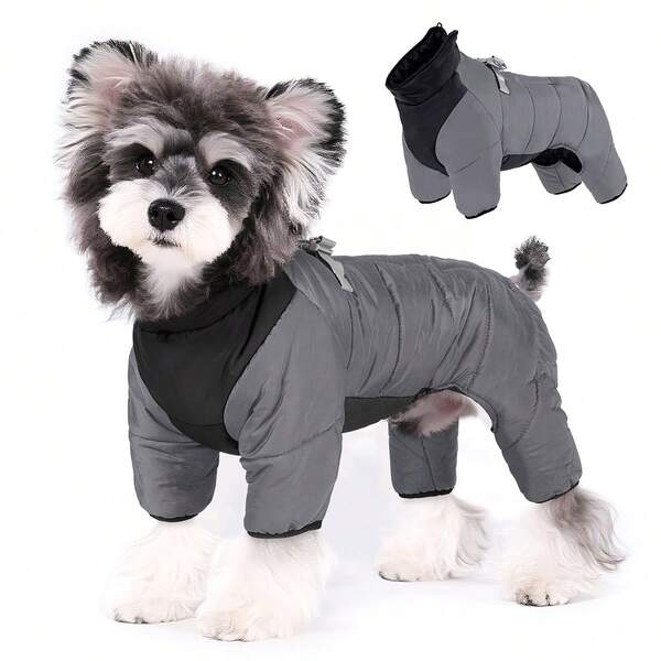 Vestiti per cani, cappotto imbottito in cotone per animali domestici a quattro zampe, rinforzato e caldo, impermeabile e antivento per cani di piccola taglia, Teddy, Barboncino, abbigliamento per cani regolabile