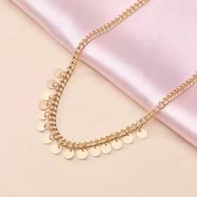 1pc Fashionable Versatile Commute Vintage Delicate Elegant Metal Necklace For Women