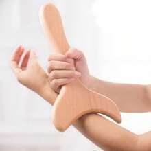 SilvaLex 木制按摩工具、全身按摩器、手部按摩器、腿部按摩器、肩部按摩器、肩颈按摩工具、面部按摩工具、背部按摩器、腰部按摩器、全身肌肉按摩器、适用于不同身体部位的多功能按摩器 - 杏色 - 查看 6