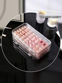 3-Fold Nail Display Box, Suitable For Popular Influencer Nail Stickers, Transparent Dust-Proof, Suitable For Nail Art And Jewelry Storage