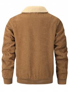 男士法兰绒加厚棉羊毛夹克 - 2025新款 - 灯芯绒冬季男士羽绒服