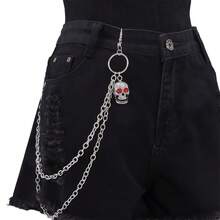 1 Stück modische Hip-Hop-Halskette mit zwei Lagen und Totenkopfanhänger, geeignet für Herren im Alltag, auf Partys und als Geschenk.