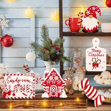 11-Piece Christmas Tiered Tray Decor Set - Farmhouse Style With Candy Canes, Santa Claus, Etc. - For Holiday Home And Party Decor - Spreading Holiday Cheer Christmas Decorations Home Christmas Gifts Christmas Decor