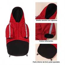Abrigo de Perro Llevar Un Sombrero Ropa de Perro Engrosar para Mantenerse Caliente Suter para Perro Proteccin El Viento de Moda Abrigos para Perros Rojo, XXL - rojo + XXL - Ver 5