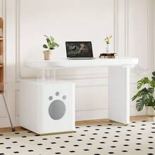 Home Office Desks - White + MDF - View 3