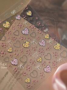 1pc Gothic Leopard Print Nail Art Sticker, 3D Embossed Denim Cross Leopard Velvet Decorative Pattern Design, Self-Adhesive Nail Sticker Decor, Nail Stamping, Nail Sticker, Reusable, For Women, Autumn/Winter Holiday Gift