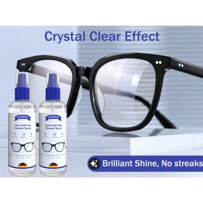1pcs Anti-Fog Cleaning Spray For Glasses, Anti-Fogging Clear Vision Cleaning Lens Care Spray For Glasses, Glasses Cleaning Fluid, Clear Vision, Suitable For Glasses, Goggles And Camera Lenses.