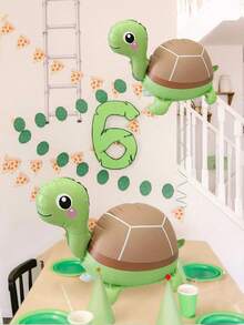 1/2 个站立可爱海龟气球，包括动物形状 PE 气球，适用于生日派对、动物主题派对、丛林派对、水族馆主题派对、海龟赛跑日、海洋生日派对 - 彩色 - 查看 1