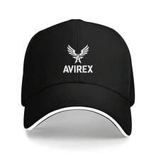 1pc AVIREX Adjustable Baseball Cap With Winged Logo - Lightweight Polyester, Machine Washable, Unisex Casual Hat For Men & Women, Black With White Lettering, Perfect For Christmas, Easter, Thanksgiving, Casual Headwear| Stylish Headgear| Durable Headwear - 黑色 - 查看 3