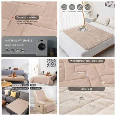 - Funda impermeable para cama, funda para perro, mascotas, tapete para gato, antideslizante, para sof, silla, cama, reclinable, protector de muebles