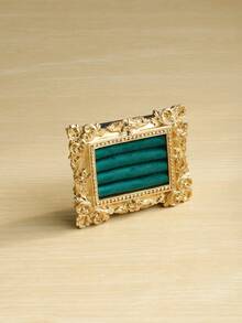 1pc Gold Vintage Embossed Ring Jewelry Tray, Elegant Home French Vintage High-End Jewelry Pearl Earrings Ring Display Stand, Suitable For Wedding Birthday Party Accessories Holder Photo Props - 彩色 - 查看 18