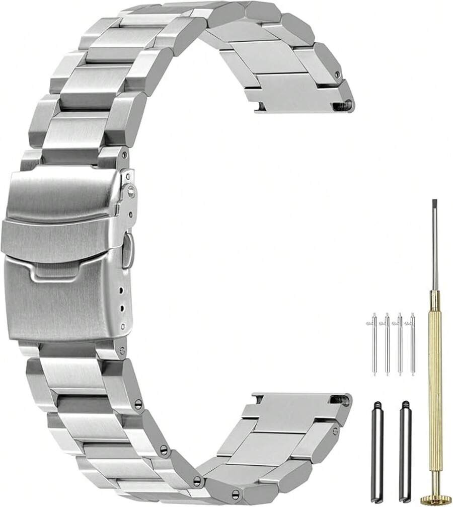 Smart Watch Strap - Silver Screw-in - View 1