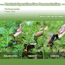 Herramienta de eliminación de malezas sin esfuerzo: extractor de diente de león de mano TOVIA y tenedor de jardín, construcción de metal duradera para el cuidado del césped FPLW - 1 pieza - Ver 4