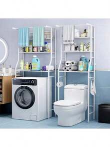 A Punch-Free Bathroom Toilet Storage Rack Floor-Standing Toilet Rack Storage Rack - White - View 4