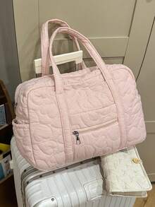 1 New Heart-Shaped Embroidered Women's Handbag, Large Capacity Shoulder Bag, Commuting Bag, Fitness Bag, Travel Bag, College Student Backpack. - Multicolor - View 3