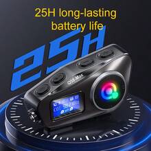 1/2pcs Q58 Max Motorcycle Helmet Bluetooth Intercom, IP65 Waterproof, 500m Intercom Range, Multi-Scene Mixing, Music Sharing, With LCD Screen And LED Flashlight, Support Mixing, Music Sharing, EQ Sound Effects, MP3 Format, Max 32GB Storage Card, Suitable For Full-Face And Half-Face Helmets, Christmas/New Year/Holiday/Christmas Edition Gift