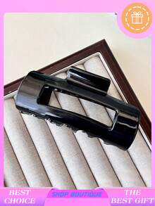 1PC Brand-New Silicone Soft Large Square Hair Claw, High-End Women's Elastic Hair Clip, Women's Hair Accessory, Powerful Chin Clip. Made Of Soft Silicone, It Is Available In Multiple Colors Such As Black, White, Red, Khaki, And Coffee. The Style Is Simple, Fashionable, Cute And Elegant. Winter Hair Clutch Elegant Claw Clips