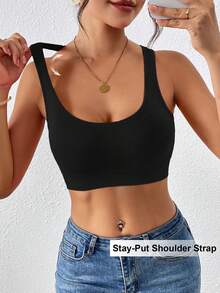 LianShengFa 3pcs Cross-Back High-Elastic Yoga Bra, Medium Support Shockproof Seamless Fitness Tank Top, Soft Wire-Free Sports Bra