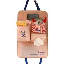 1PC Car Seat Back Storage Bag Hanging Multifunctional Storage Box For Interior Rear Decoration Purposes - Premium Car Organizer With Hidden Compartments, Fabric, Easy Install, No-Slip Back, Space-Saving Backseat Organizer For Toys, Snacks, Tablets, Wipes, Cables, And Small Gadgets; Ideal Vehicle Interior Decor, Road Trip Essential, Family Friendly, Keeps Seats Clean And Tidy, Enhances Accessibility And Rear Passenger Comfort - Multicolor - View 16