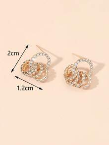 1 Paio di Eleganti Orecchini a Cerchio con Cristalli per Donne, Orecchini Casual Sofisticati per Vacanze, Appuntamenti, Feste