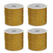 4 Rolls 50m/1968inch Silky Satin Cord Nylon String 0.8 Mm Chinese Knotting Cord, Nylon Beading Thread For Bracelets, Necklaces, Wind Chime, Macrame Crafts, Drawstring Bags, Multicolor Beading String(Random P)