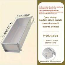 1pc Multifunctional Aluminum Rectangular Cake Pan With Base - Ideal For Tiramisu, Cheesecake And Mousse - Essential Baking Tool For Holidays - Multicolor - View 10