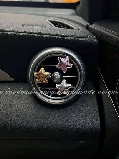 New Shiny Star Car Air Vent Clip Decor, Simple Atmosphere Decoration (No Fragrance Included)