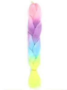 Paquete de 1 cabello trenzado grande de 24 pulgadas apto para mujeres, color rosa oscuro, extensiones de cabello sintético de ganchillo útiles y hábiles, resistentes al calor, para Halloween, Navidad, Año Nuevo, carnaval y festivales de música - Multicolor - Ver 3