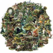 50 pezzi Adesivi trasparenti verdi della natura, adesivi vintage di estetica boschiva, adesivi di alberi, adesivi per scrapbooking, adesivi primaverili in PET per borracce, laptop, skateboard, quaderni, telefoni, chitarre, bagagli, computer, frigoriferi, scrivanie