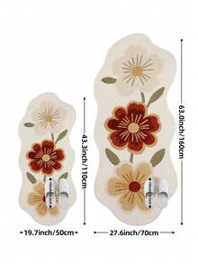 DAJIANG 1pc Vintage Simple Floral Print Runner Rug, Non-Slip Entrance Mat, Soft Carpet, Foldable & Washable, Suitable For Living Room, Kitchen, Bathroom, Bedroom Decor - Home Decoration, Plush Thick, Suitable For Halloween, Thanksgiving, Autumn/Winter Christmas Decor Kitchen Rug