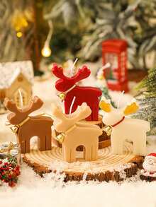 1 pièce Bougie parfumée au cerf de Noël, bougie pour ambiance de fête de Noël, décoration de bureau, décoration de sapin de Noël, décoration d'ambiance de fête de Noël, décorations de Noël, cadeau de Noël, décoration de Noël, décoration de chambre, décoration de maison, cadeaux de Noël, bougies de Noël, parfum de Noël