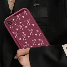 Suitable For IPhone SE (2020) Phone Case Pink Bow Girl Anti-Collision Design Friend Gift Retro Durable Colorful Texture Soft Cute Non-Slip Graffiti Simple Creative Shockproof Lightweight Multi-Functional High-Value Couple Fashion Unique Exquisite Funny Cartoon Pattern  Cute Elegant Anti-Stain Niche Casual Cute - Rượu vang đỏ - Xem 7