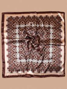 1pc Women's Beach Accessory Summer Beach Headscarf Headband, 90*90inch Satin Square Scarf, Versatile Headwrap, Top Quality Scarf For Party