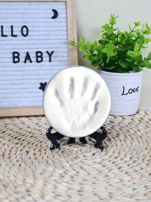 (S Set = 1 Stempelkissen (25g) + 1 Ständer + 1 S Größe runde Form) / (M Set = 1 Stempelkissen (45g) + 1 Ständer + 1 M Größe runde Form) / Set = (S Set + M Set) / Baby's 100. Tag/1. Geburtstag Geschenk, Neugeborenen Wachstums Erinnerung, Baby Handabdruck & Fußabdruck Ton Formset (Ohne Schleife), S Form Durchmesser 9cm, M Form Durchmesser 12cm (Formform zufällig) - Verschiedenfarbig - Übersicht 4