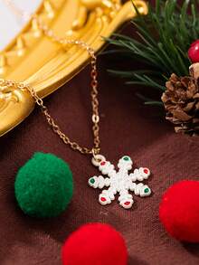 3pcs/Set Fashionable Christmas Santa Hat Pendant Necklace Earrings Set, Suitable For Christmas Decoration And Daily Wear, Christmas Gift For Family And Friends