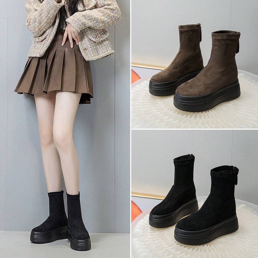 Women Ankle Boots & Booties - Terciopelo marrón - Ver 1