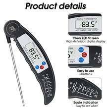 Digital Meat Thermometer, Suitable For Cooking Food, Kitchen, Barbecue, With Probe, Can Measure Water, Milk, Oil, Liquid, Oven Temperature, Applicable For Large Restaurant Kitchen, Digital Temperature Sensor Instrument (Battery Not Included) - Multicolor - View 7