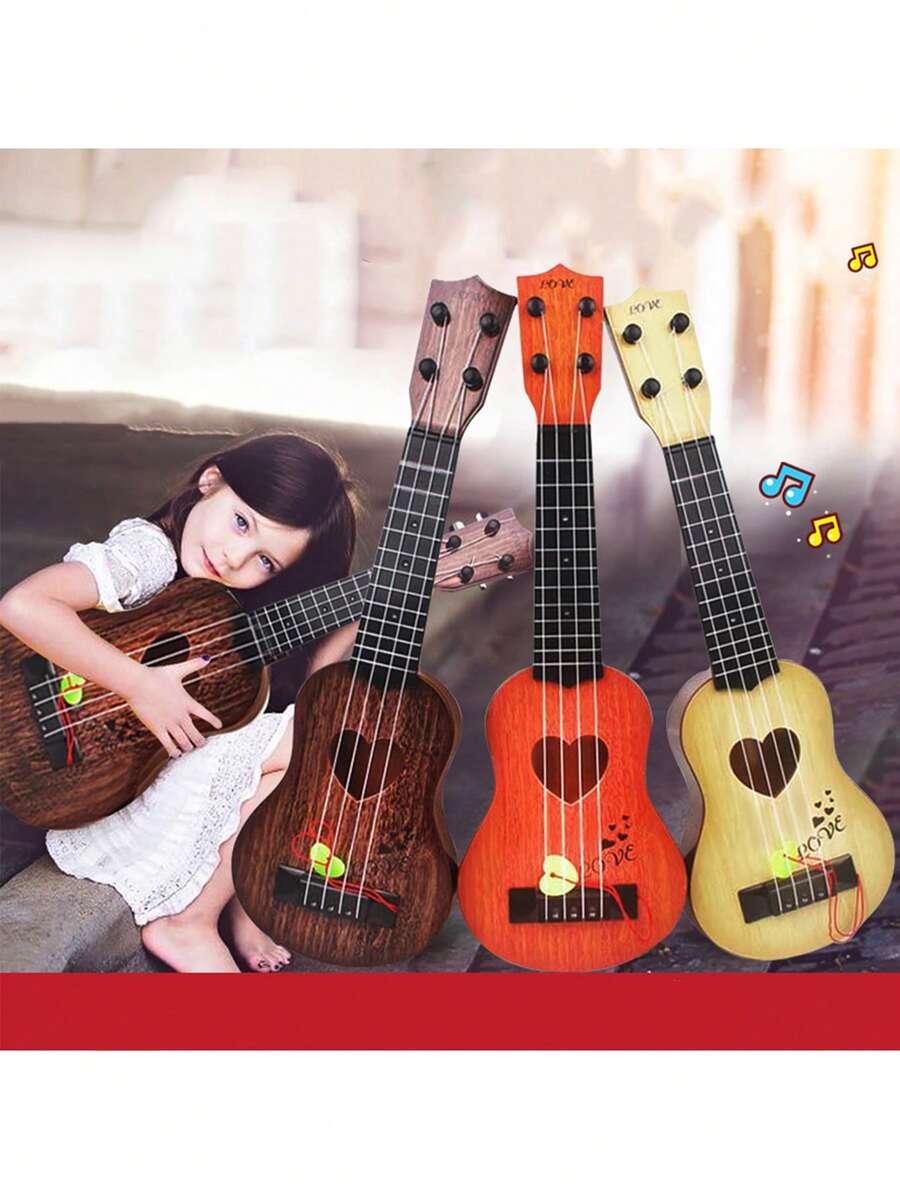 1pc Beginner's Ukulele Guitar Ideal For Classical Music Beginners Portable Four-String Guitar With Pick Included Perfect For Practice And Performance Essential For Family Leisure And Entertainment Top Choice For Musical Gifts Playable Ukulele Toy Christmas And New Year Gift